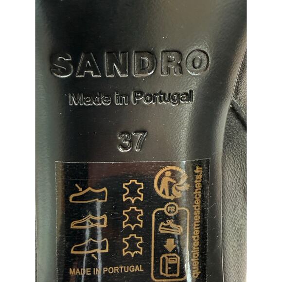 SANDRO Leather ankle boots Black Size US 6.5 EU 37 NEW WITHOUT TAGS - Picture 8 of 8